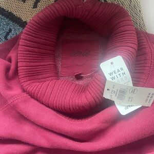 Aerie Women's Deep Red Cowl Neck Sweater